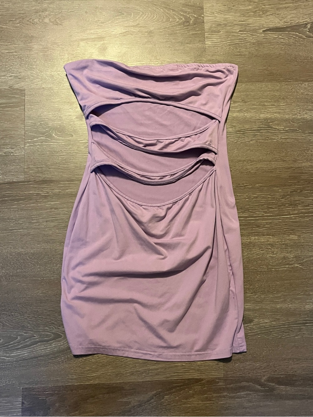 SHEIN Lavender Strapless Cutout Mini Dress